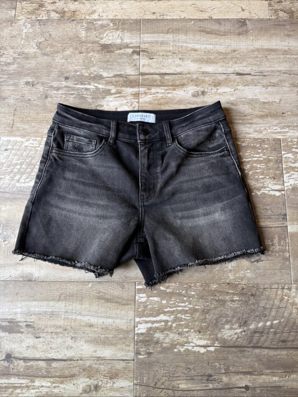 Lovervet By VERVET Distressed Raw Hem Gray Denim Cotton Women’s Medium - Picture 1 of 6
